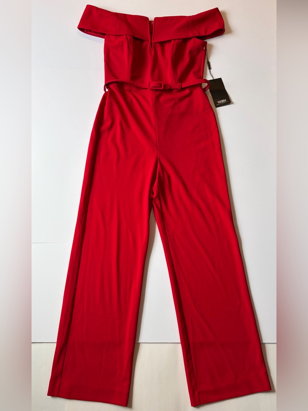 White House Black Market Ruby Rush Belted Jumpsuit NWT 6P - Picture 2 of 12